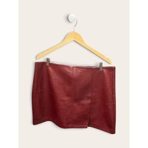 Bold Elements x Ally Brooke Burgundy Croc Embossed Faux Leather Skort Size 16